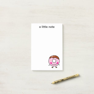 Bloco De Notas Arte de Personagem de Donut Sorridente com Confeit