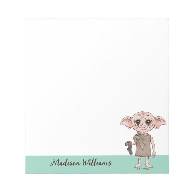 Bloco De Notas Arte de Personagem em Aquarela do Dobby (Frente)