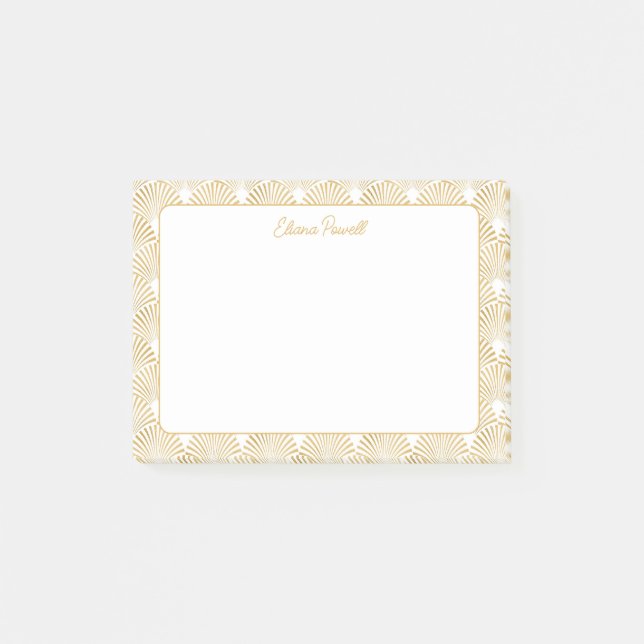 Bloco De Notas Arte Deco Padrão de Gatsby Personalizado (Frente)