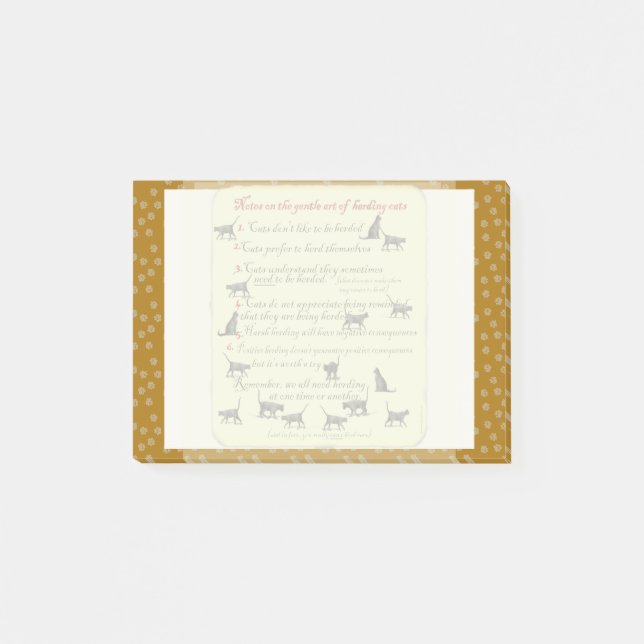 Bloco De Notas Arte delicada de reunir o post-it dos gatos (Frente)