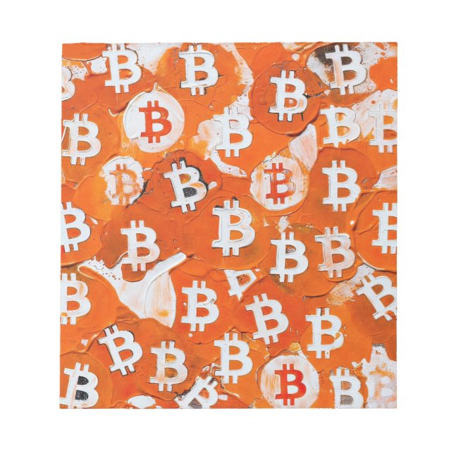 Bloco De Notas Arte do Bitcoin (#1) pintura a óleo (Frente)