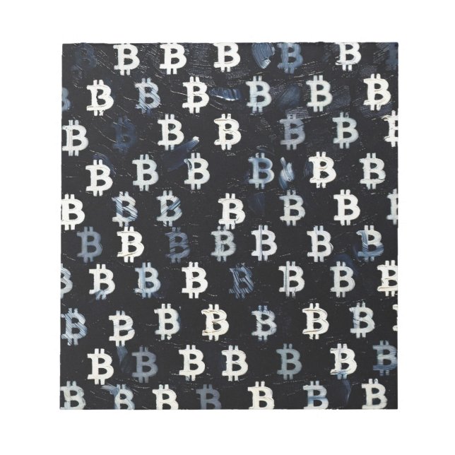 Bloco De Notas Arte do Bitcoin (BW #7) pintura a óleo (Frente)