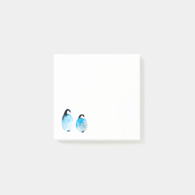 Bloco De Notas Arte em aquarela de pinguim fofo (Frente)