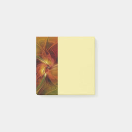 Bloco De Notas Arte Floral Fractal Abstrata Vermelho Laranja Marr