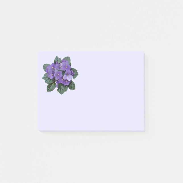 Bloco De Notas Arte Floral Violeta Roxa Africana (Frente)