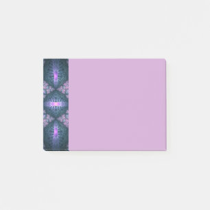 Bloco De Notas Arte fractal 3D abstrato padrão azul roxo rosa