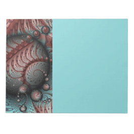Bloco De Notas Arte fractal de fantasia vívida abstrata marrom az