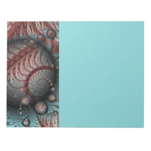 Bloco De Notas Arte fractal de fantasia vívida abstrata marrom az