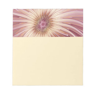 Bloco De Notas Arte fractal de flor abstrata e tons de Borgonha