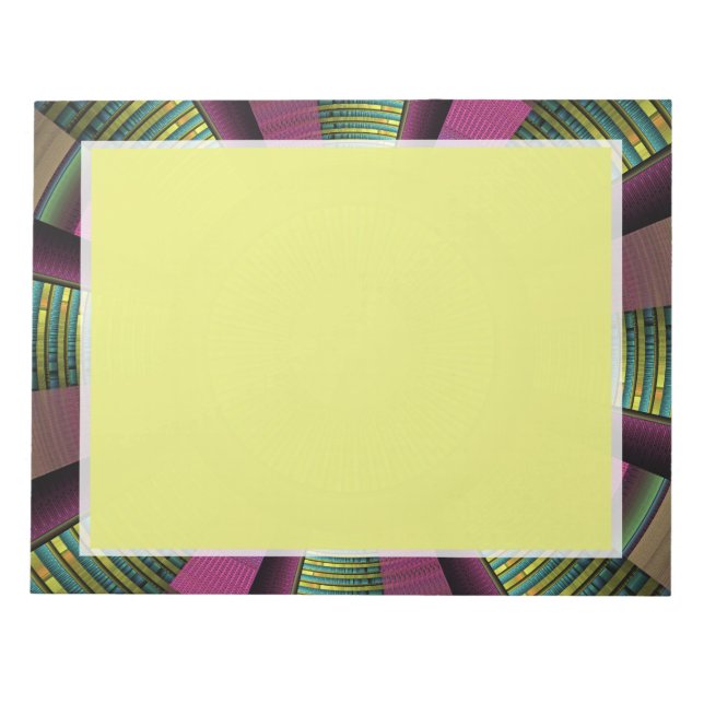 Bloco De Notas Arte Fractal Decorativa Moderna Arredondada E Colo (Frente)