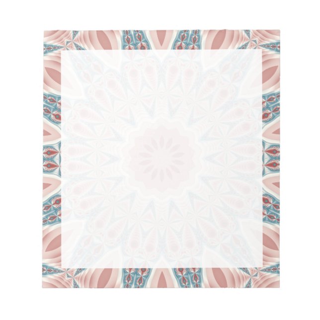 Bloco De Notas Arte Fractal do Caleidoscópio Moderno em greve (Frente)