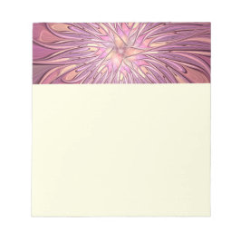 Bloco De Notas Arte fractal floral moderna abstrata cores de baga