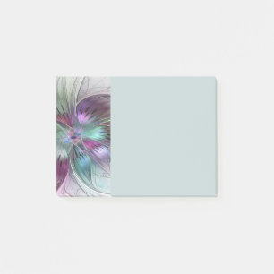Bloco De Notas Arte fractal floral moderna flor abstrata colorida