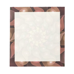 Bloco De Notas Arte Fractal Moderna Abstrato de Flor Shiny Surrea