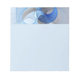 Bloco De Notas Arte Gráfica Fractal Azul Cinza Abstrata Moderna