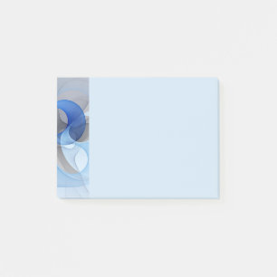 Bloco De Notas Arte Gráfico Fractal Azul Cinza Abstrato Moderno