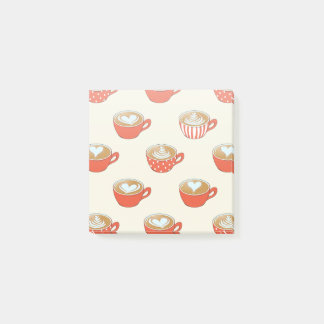 Bloco De Notas Arte Látea no Padrão Vermelho de Lágrimas de Café