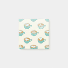 Bloco De Notas Arte latina em canecas de café azul