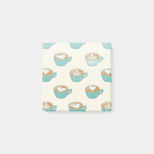 Bloco De Notas Arte latina em canecas de café azul (Frente)