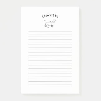 Bloco De Notas Arte Minimalista Dachshund - Seu Texto, Seu Estilo