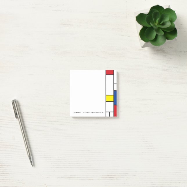 Bloco De Notas Arte Moderna De Stijl Geométrica Minimalista Mondr (Escritótio)