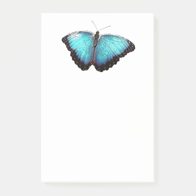 Bloco De Notas Arte natural da borboleta azul, ilustração fotográ (Frente)