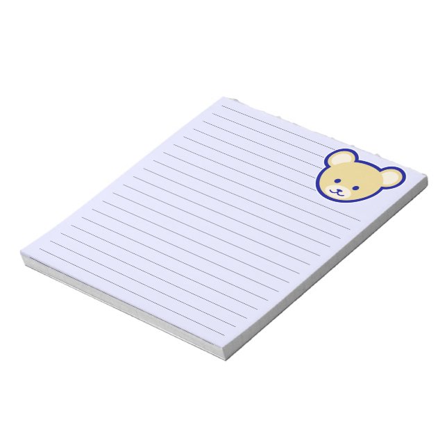 Bloco De Notas Arte Negra De Urso Cinzento Azul (Invertido)