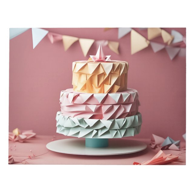 Bloco De Notas Arte Origami - Doçura para sua Celebração (Frente)