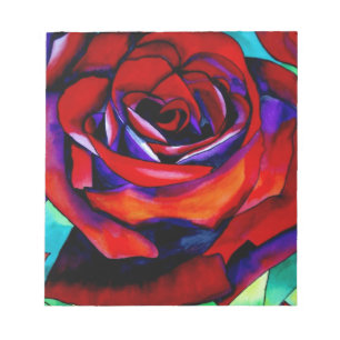 Bloco De Notas Arte original de macro-flor rosa vermelha