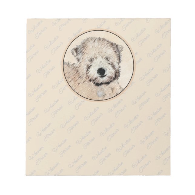 Bloco De Notas Arte original de pintura terrier com revestimento  (Frente)