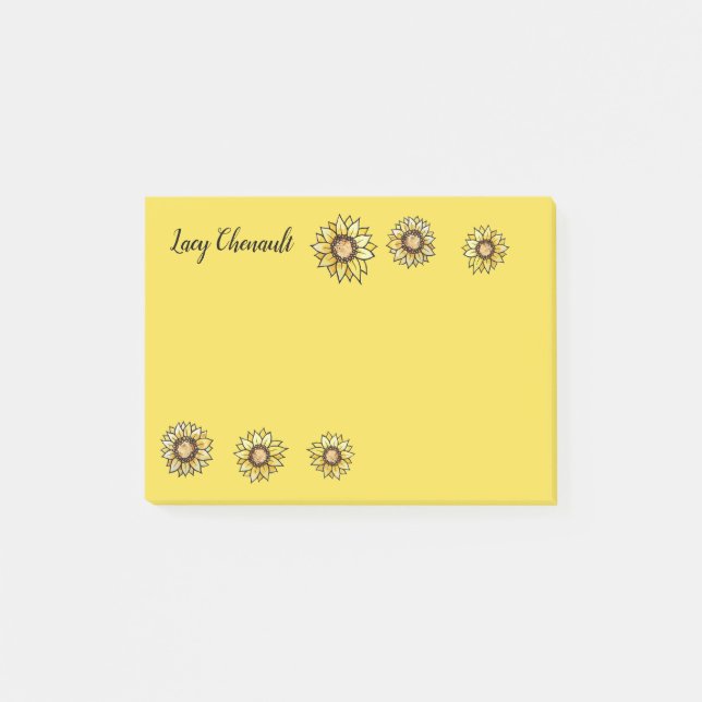 Bloco De Notas Arte Personalizada de Girassol (Frente)