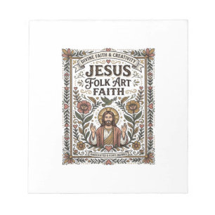 Bloco De Notas Arte Popular Jesus Fé Arte Popular Cristã Fé