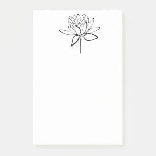 Bloco De Notas Arte preto e branco do desenho da tinta da flor de