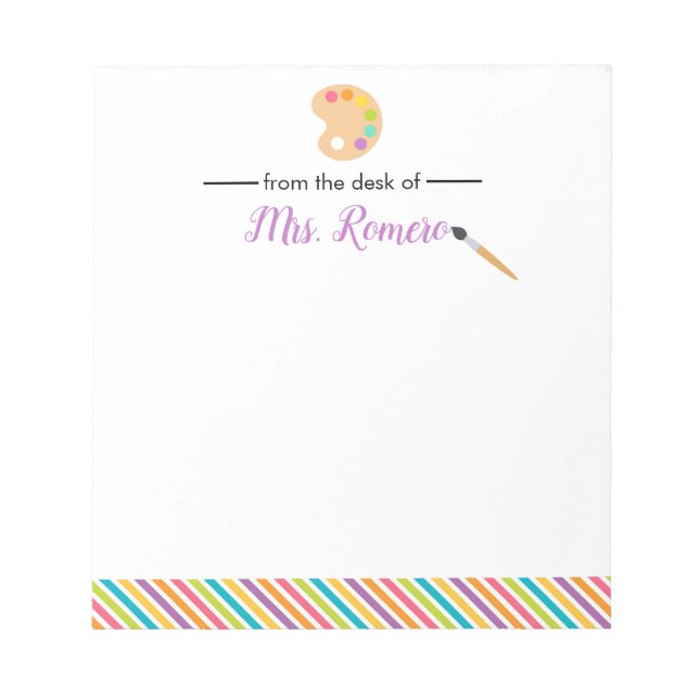 Bloco De Notas Arte Professora Artista Pintura Papelaria (Frente)