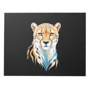 Bloco De Notas Arte vetorial do leopardo com cores vibrantes