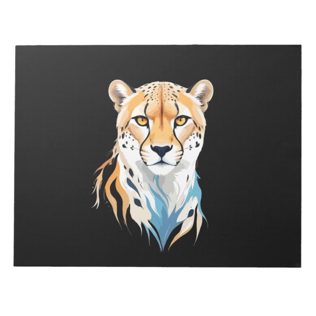 Bloco De Notas Arte vetorial do leopardo com cores vibrantes (Frente)
