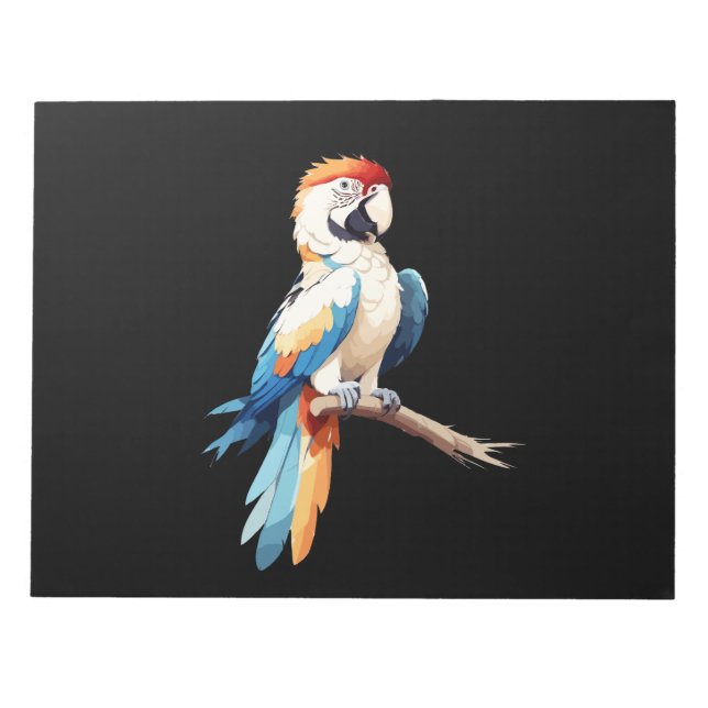 Bloco De Notas Arte vetorial do papagaio com cores vibrantes (Frente)