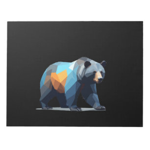 Bloco De Notas Arte vetorial do urso grizzly com cores vibrantes