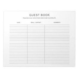 Bloco De Notas Artesanato de Arte Mostra Guestbook Justo