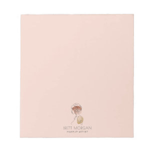Bloco De Notas Artista de Maquiagem Mulher Moderna Blush Rosa