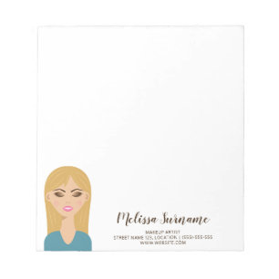 Bloco De Notas Artista de Maquiagem Personalizada Nome Mulher Cab