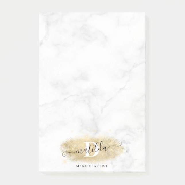 Bloco De Notas Artista de maquilhagem de bolinhas de ouro elegant (Frente)