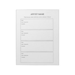 Bloco De Notas Artista Join Mails List Art Show