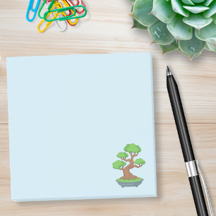 Bloco De Notas Árvore Bonsai Japonesa Tortuosa sobre Azul