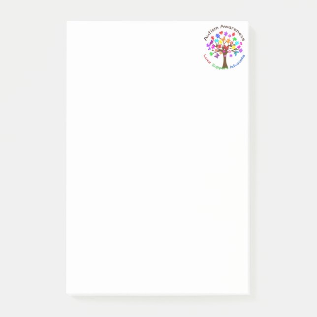 Bloco De Notas Árvore de Consciência do Autismo (Frente)