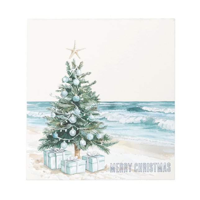 Bloco De Notas Árvore de Natal da Praia Azul (Frente)