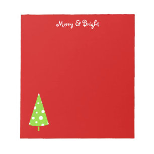 Bloco De Notas Árvore de Natal do Limão White Bolinhas