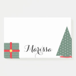 Bloco De Notas Árvore de Natal e Monograma Inicial de Presente