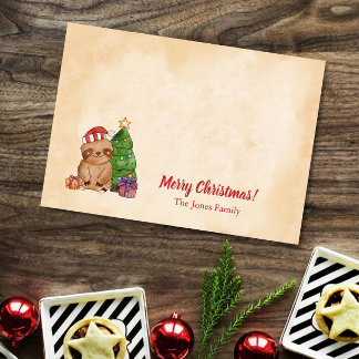 Bloco De Notas Árvore de Natal e Preguiça Personalizados