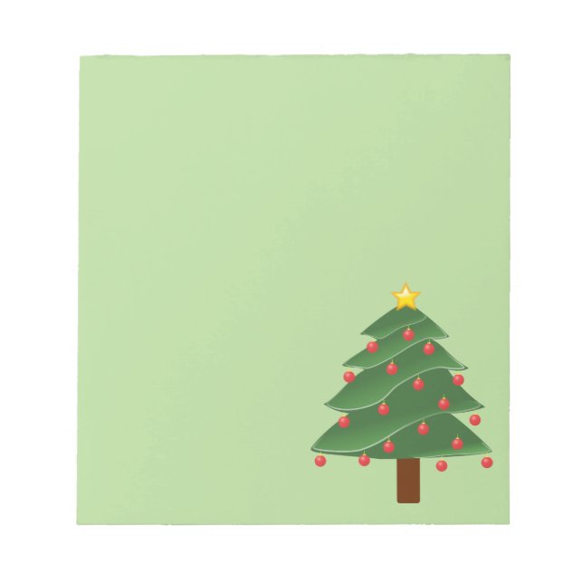 Bloco De Notas Árvore de Natal em Verde Suave (Frente)